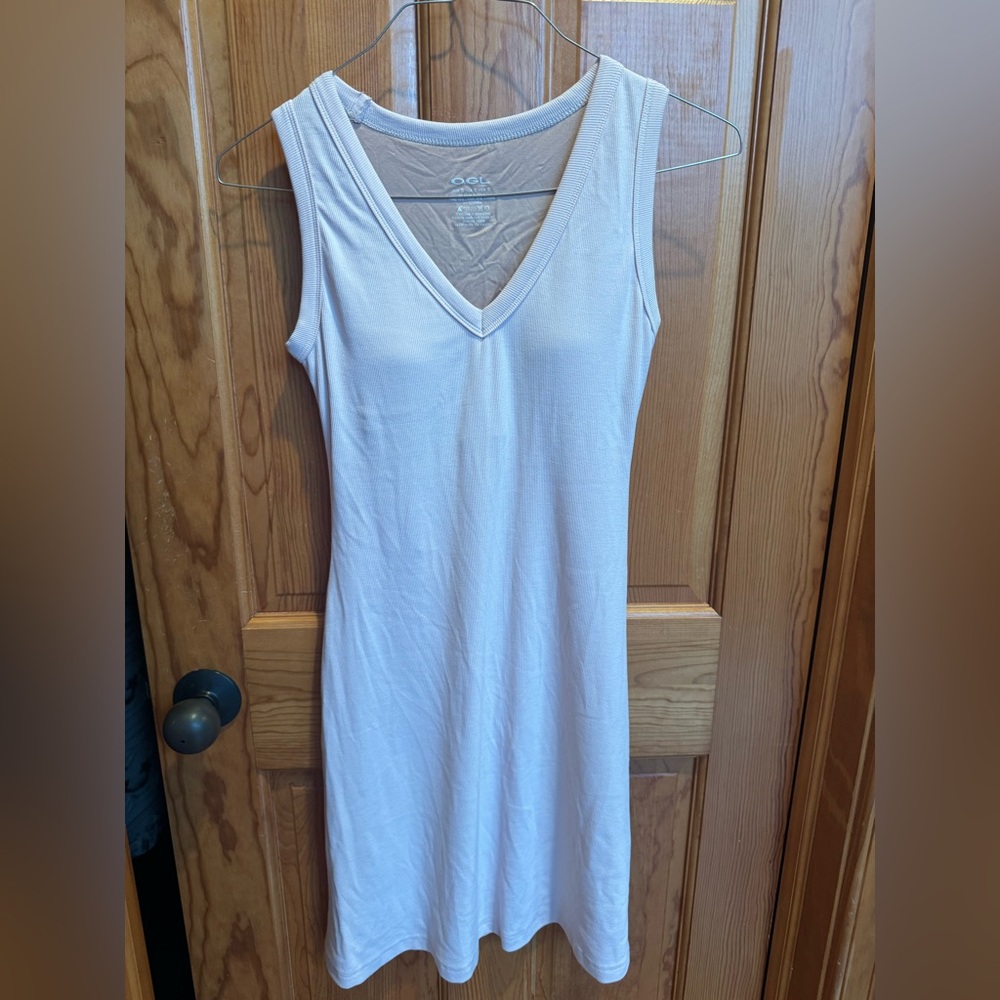 OGL Sleeveless V-Neck A line dress in pale pink NEW